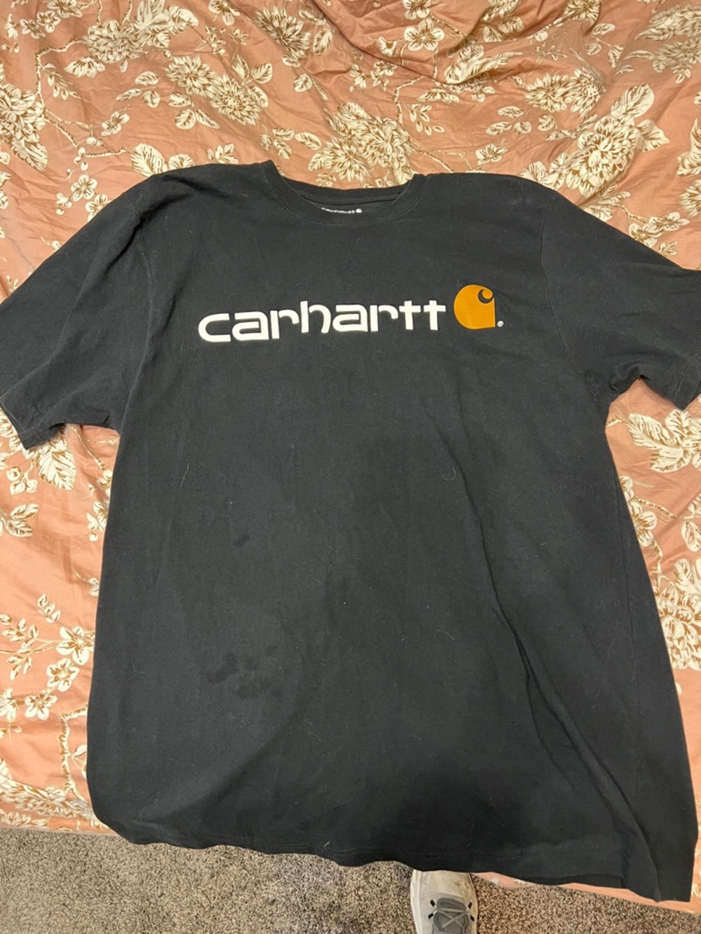 Carhartt Black Short-Sleeve Tee with Gold Logo